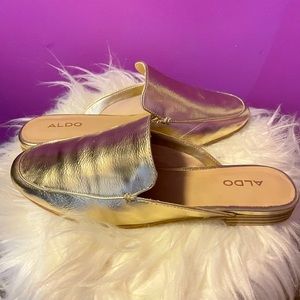 ALDO “Jovonna” Gold Flat-Mules